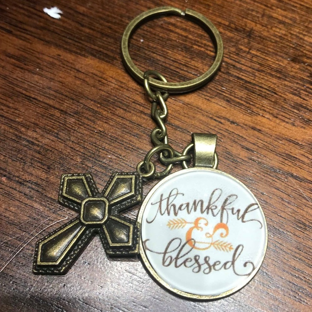 Thankful & Blessed Keychain